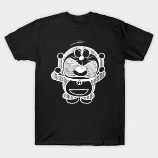 Angry Doraemon - Retro White 1969 T-Shirt